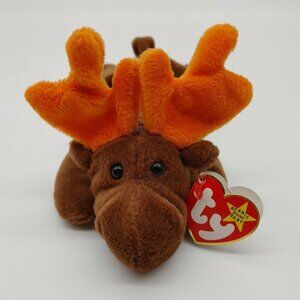Ty Beanie Baby Chocolate The Moose Plush Toy Brown Orange 1993 Vintage with Tag